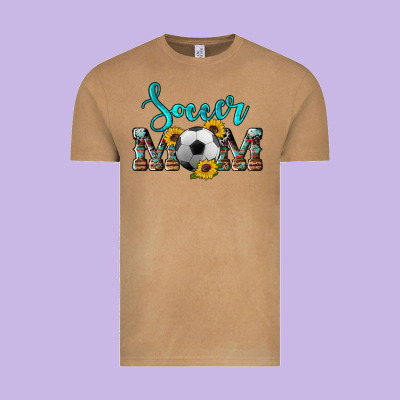 Western Leopard Cowhide Sunflowers  Glitter Mom Soccer Vintage Tee Designed By Artiststas