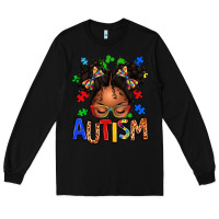 Black autism afro girl Long Sleeve Tee - texasbilliewilder