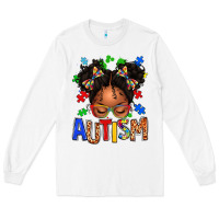 White autism afro girl Long Sleeve Tee - texasbilliewilder