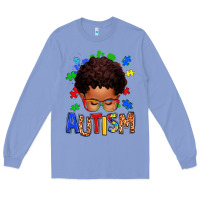 Colony Blue autism afro kid Long Sleeve Tee - texasbilliewilder