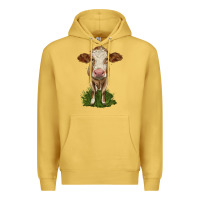 Antique Gold simmental heifer Premium Hoodie - LillyAllenDesigns