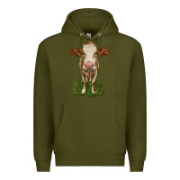 Army Green simmental heifer Premium Hoodie - LillyAllenDesigns