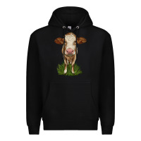 Black simmental heifer Premium Hoodie - LillyAllenDesigns