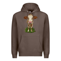 Coffee simmental heifer Premium Hoodie - LillyAllenDesigns