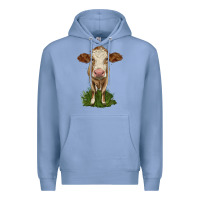 Colony Blue simmental heifer Premium Hoodie - LillyAllenDesigns