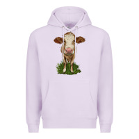 Lilac simmental heifer Premium Hoodie - LillyAllenDesigns