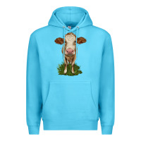 Ocean Blue simmental heifer Premium Hoodie - LillyAllenDesigns