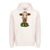 Pale Pink simmental heifer Premium Hoodie - LillyAllenDesigns