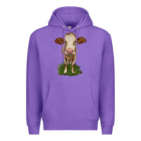 Purple simmental heifer Premium Hoodie - LillyAllenDesigns