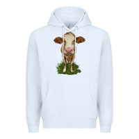 White simmental heifer Premium Hoodie - LillyAllenDesigns