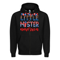 Black little mister America Zipper Hoodie - Zillion Design Studio