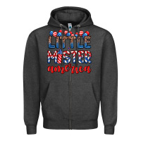 Charcoal Heather little mister America Zipper Hoodie - Zillion Design Studio