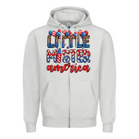 Dove Grey little mister America Zipper Hoodie - Zillion Design Studio