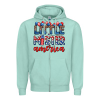Seafoam little mister America Zipper Hoodie - Zillion Design Studio