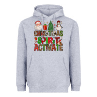 Heather Grey christmas spirit activate Heavyweight Hoodie - FaDigitalArtStudio
