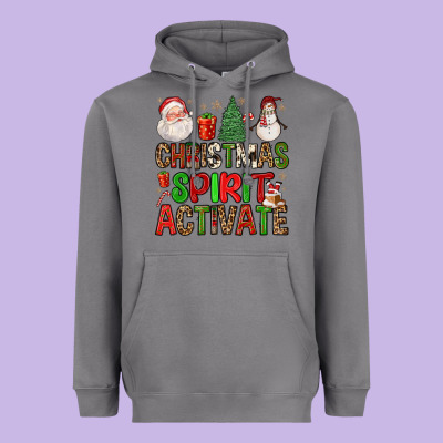 Christmas Spirit Activate Heavyweight Hoodie Designed By Fadigitalartstudio