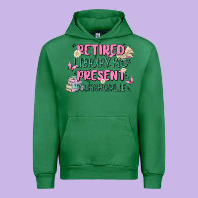 Retired Library Kid Present Bookish Girlie Urban Hoodie Designed By Maliassmallbusiness