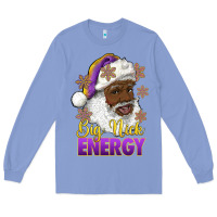 Colony Blue big nick energy purple and gold afro santa Long Sleeve Tee - RanaPortraitStore