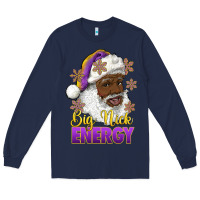 Big Nick Energy Purple And Gold Afro Santa Long Sleeve Tee | Teevron