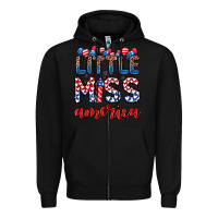 Black little miss America Zipper Hoodie - Zillion Design Studio