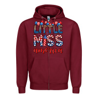 Burgundy little miss America Zipper Hoodie - Zillion Design Studio