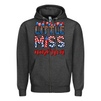 Charcoal Heather little miss America Zipper Hoodie - Zillion Design Studio