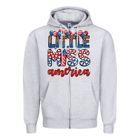 Heather Grey little miss America Zipper Hoodie - Zillion Design Studio