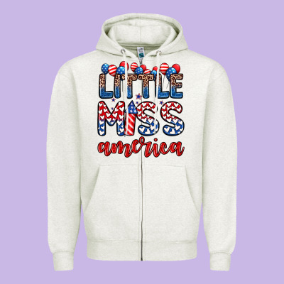 Little Miss America Zipper Hoodie Designed By Zillion Design Studio