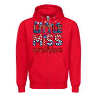 Red little miss America Zipper Hoodie - Zillion Design Studio