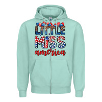 Seafoam little miss America Zipper Hoodie - Zillion Design Studio