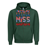 Sports Green little miss America Zipper Hoodie - Zillion Design Studio