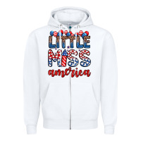 White little miss America Zipper Hoodie - Zillion Design Studio