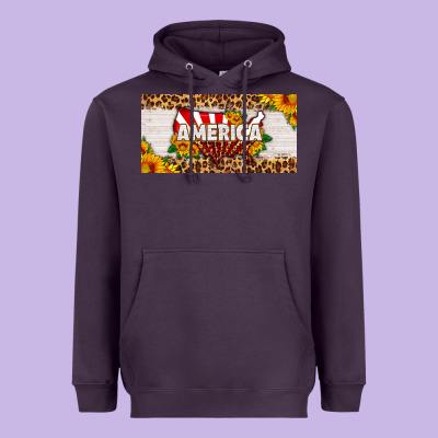 America Map Sunflower License Plate Heavyweight Hoodie Designed By Hra Design Shop