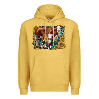 Antique Gold Hereford Cow and Hereford Calf With Leopard Premium Hoodie - LillyAllenDesigns