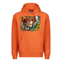 Carrot Hereford Cow and Hereford Calf With Leopard Premium Hoodie - LillyAllenDesigns