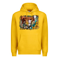 Lemon Hereford Cow and Hereford Calf With Leopard Premium Hoodie - LillyAllenDesigns