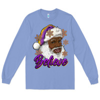 Colony Blue believe purple and gold african american santa Long Sleeve Tee - RanaPortraitStore