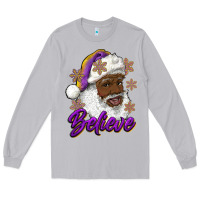 Moon Dust believe purple and gold african american santa Long Sleeve Tee - RanaPortraitStore
