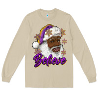 Mushroom believe purple and gold african american santa Long Sleeve Tee - RanaPortraitStore