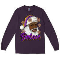 Plum believe purple and gold african american santa Long Sleeve Tee - RanaPortraitStore