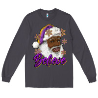 Smoke believe purple and gold african american santa Long Sleeve Tee - RanaPortraitStore