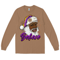 Toasted Coconut believe purple and gold african american santa Long Sleeve Tee - RanaPortraitStore