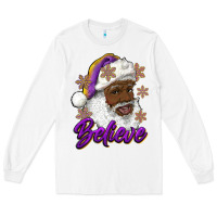 White believe purple and gold african american santa Long Sleeve Tee - RanaPortraitStore