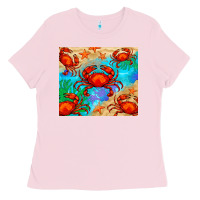 Bubblegum Pink crab Ladies Tee - BarkalooDesign