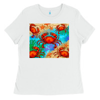 White crab Ladies Tee - BarkalooDesign