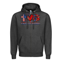 Charcoal Heather faith love freedom Zipper Hoodie - Zillion Design Studio