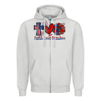 Dove Grey faith love freedom Zipper Hoodie - Zillion Design Studio