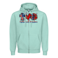 Seafoam faith love freedom Zipper Hoodie - Zillion Design Studio