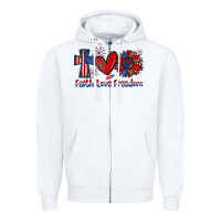 White faith love freedom Zipper Hoodie - Zillion Design Studio