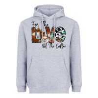 Heather Grey for the love of the coffe Heavyweight Hoodie - CowhideDigitalArt